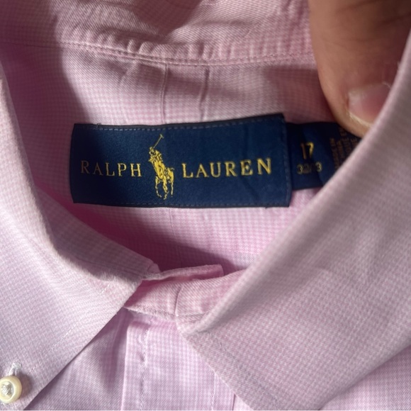 ⚜️Ralph Lauren Pink Long Sleeve Button-Up Shirt w/ 🩷 Pink Pony Logo - Picture 9 of 10